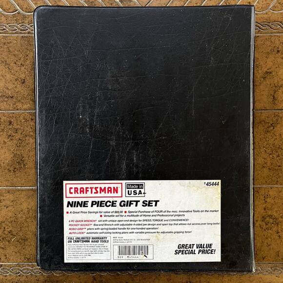 NEW Craftsman Vintage 9 pc Set Robo Grip Professional Tool Set Made USA 45444 - Picture 3 of 13